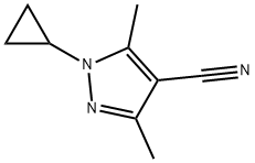 1-Cyclopropyl-3,5-dimethyl-1H-pyrazol-4-carbonitrile 结构式