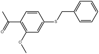 1-[2-Methoxy-4-[(phenylmethyl)thio]phenyl]ethanone,2114635-34-4,结构式