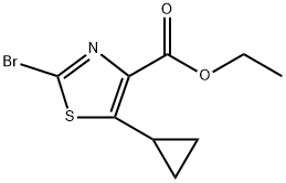 2-溴-5-环丙基噻唑-4-羧酸乙酯 结构式