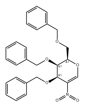 D-arabino-Hex-5-enitol, 2,6-anhydro-5-deoxy-5-nitro-1,3,4-tris-O-(phenylmethyl)- Structure