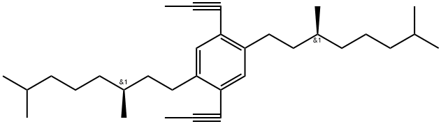 聚(2,5-二(3′,7′-二甲基辛基)苯撑-1,4-乙炔撑) 结构式