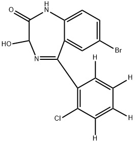 3-HYDROXYPHENAZEPAM-D4 (PHENYL-D4), 2120096-05-9, 结构式