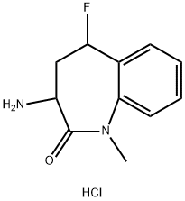3-氨基-5-氟-1-甲基-1,3,4,5-四氢-2H-苯并[B]氮杂-2-酮盐酸盐,2124262-12-8,结构式