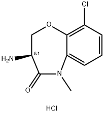 (S)-3-氨基-9-氯-5-甲基-2,3-二氢苯并[B] [1,4]氧氮杂-4(5H)-一盐酸盐, 2125480-81-9, 结构式