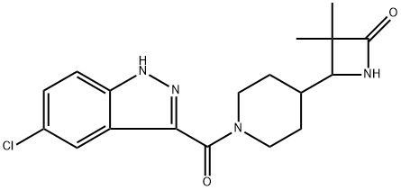 2126632-60-6 4-(1-(5-chloro-1H-indazole-3-carbonyl)piperidin-4-yl)-3,3-dimethylazetidin-2-one4-(1-(5-chloro-1H-indazole-3-carbonyl)piperidin-4-yl)-3,3-dimethylazetidin-2-one