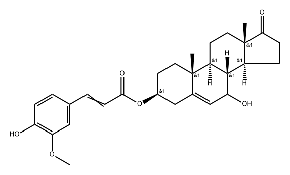 Androst-5-en-17-one, 7-hydroxy-3-[[3-(4-hydroxy-3-methoxyphenyl)-1-oxo-2- Structure