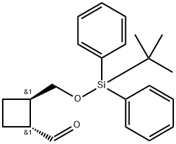 (1R,2R)-2-(((tert-Butyldiphenylsilyl)oxy)methyl)cyclobutane-1-carbaldehyde Struktur