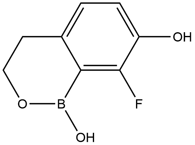 1H-2,1-Benzoxaborin-7-ol, 8-fluoro-3,4-dihydro-1-hydroxy- Struktur