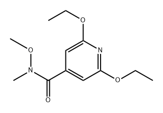 2,6-Diethoxy-N-methoxy-N-methyl-4-pyridinecarboxamide 化学構造式