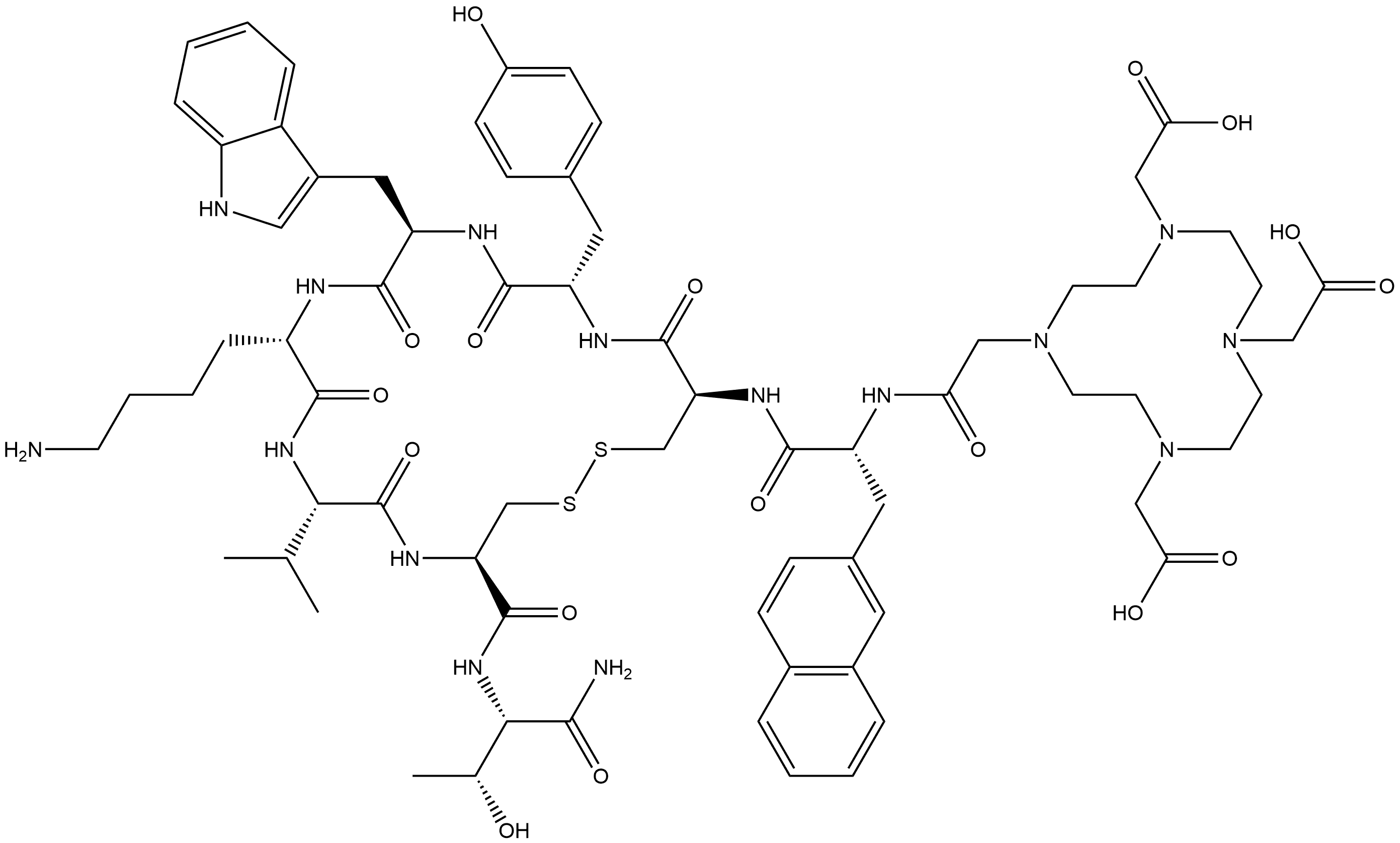DOTA-BIM-23014:DOTA-Lanreotide Structure