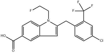 2-(4-Chloro-2-trifluoromethyl-benzyl)-1-(2-fluoro-ethyl)-1H-indole-5-carboxylic acid,2132949-70-1,结构式