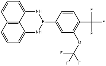 1H-Naphtho[1,8-de]-1,3,2-diazaborine, 2,3-dihydro-2-[3-(trifluoromethoxy)-4-(trifluoromethyl)phenyl]- Structure