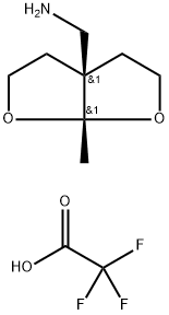 trans-((3as,6as)-6a-Methyltetrahydrofuro[2,3-b]furan-3a(6aH)-yl)methanamine 2,2,2-trifluoroacetate Structure