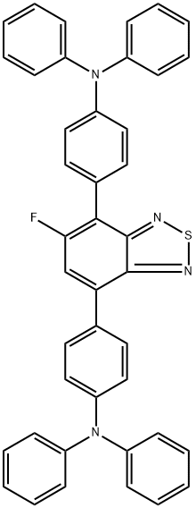 4,7-bis[4-(N,N-diphenylamino)phenyl]-5-fluoro-2,1,3-benzothiadiazole 化学構造式