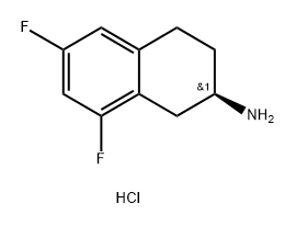 2-Naphthalenamine, 6,8-difluoro-1,2,3,4-tetrahydro-, hydrochloride (1:1), (2R)- 化学構造式