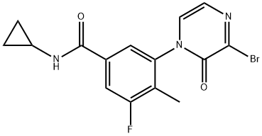 3-(3-bromo-2-oxopyrazine-1-yl)-N-cyclopropyl-5-fluoro-4-methylbenzamide,2135350-07-9,结构式