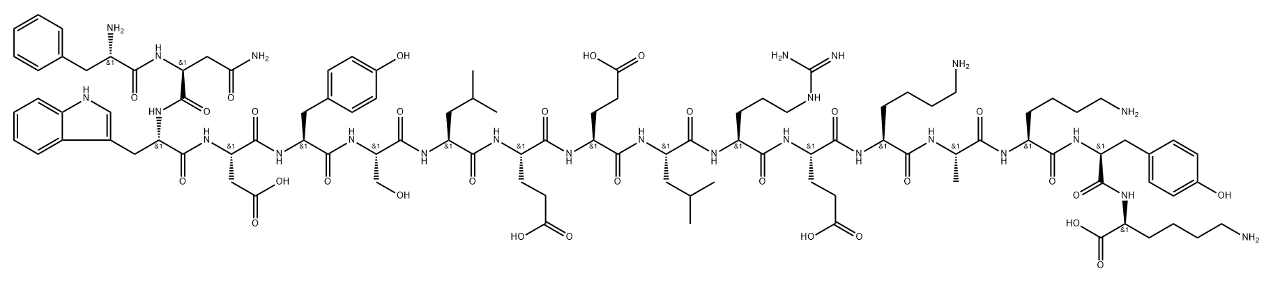 2135542-85-5 L-Lysine, L-phenylalanyl-L-asparaginyl-L-tryptophyl-L-α-aspartyl-L-tyrosyl-L-seryl-L-leucyl-L-α-glutamyl-L-α-glutamyl-L-leucyl-L-arginyl-L-α-glutamyl-L-lysyl-L-alanyl-L-lysyl-L-tyrosyl-