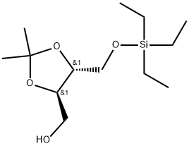 ((4R,5R)-2,2-Dimethyl-5-(triethylsilyloxymethyl)-1,3-dioxolan-4-yl)methanol 结构式