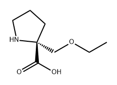 (2S)-2-(ethoxymethyl)pyrrolidine-2-carboxylic acid 结构式