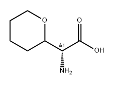 (R)-2-amino-2-(tetrahydro-2H-pyran-2-yl)acetic acid Struktur