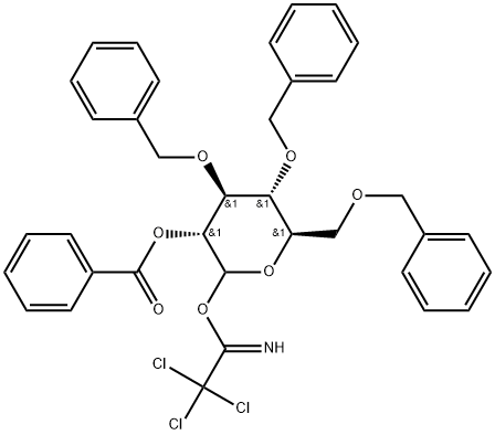 O-(2-O-benzoyl-3,4,6-tri-O-benzyl-D-glucopyranosyl)trichloroacetimidate 化学構造式