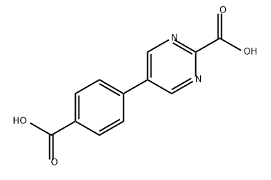 5 - (4-carboxyphenyl) - pyrimidine-2-carboxylic acid Struktur