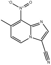 7-methyl-8-nitroimidazo[1,2-a]pyridine-3-carbonitrile Struktur