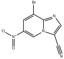 8-bromo-6-nitroimidazo[1,2-a]pyridine-3-carbonitrile 化学構造式