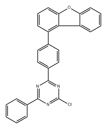 2-Chloro-4-(4-(dibenzo[b,d]furan-1-yl)phenyl)-6-phenyl-1,3,5-triazine Structure