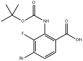 4-Bromo-2-((tert-butoxycarbonyl)amino)-3-fluorobenzoic acid Struktur