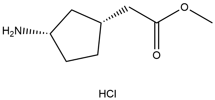 methyl 2-((1R,3S)-3-aminocyclopentyl)acetate hydrochloride 结构式