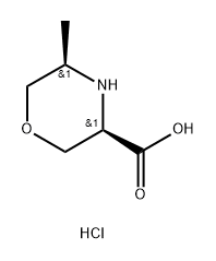 3-Morpholinecarboxylic acid, 5-methyl-,hydrochloride, (3R,5R)-,2140265-81-0,结构式