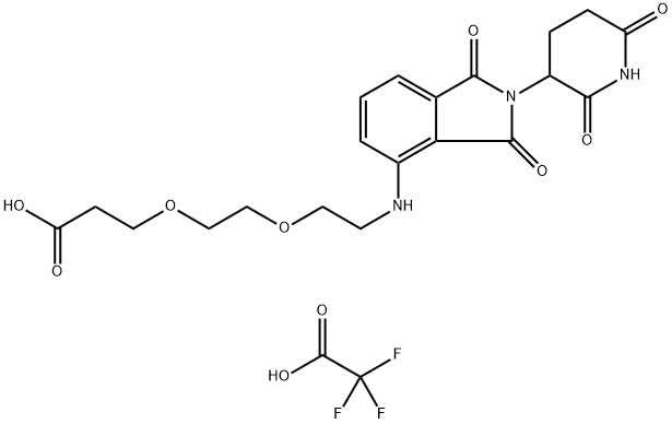 Propanoic acid, 3-[2-[2-[[2-(2,6-dioxo-3-piperidinyl)-2,3-dihydro-1,3-dioxo-1H-isoindol-4-yl]amino]ethoxy]ethoxy]-, 2,2,2-trifluoroacetate (1:1) Structure