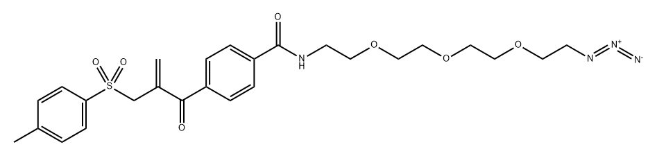 4-(2-(tosylmethyl)acryloyl)benzamide-(PEG3-azide) 结构式