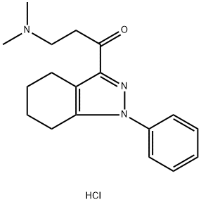 3-(Dimethylamino)-1-(1-phenyl-4,5,6,7-tetrahydro-1H-indazol-3-yl)propan-1-one hydrochloride Struktur