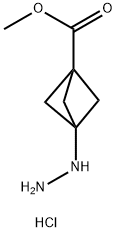 Bicyclo[1.1.1]pentane-1-carboxylic acid, 3-hydrazinyl-, methyl ester, hydrochloride (1:1) 结构式