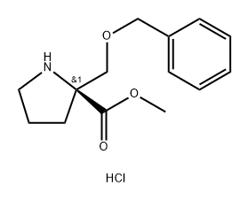 D-Proline, 2-[(phenylmethoxy)methyl]-, methyl ester, hydrochloride (1:1) 化学構造式