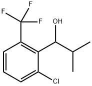 1-(2-chloro-6-(trifluoromethyl)phenyl)-2-methylpropan-1-ol 化学構造式