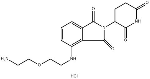 4-[(2-(2-Aminoethoxy)ethyl)amino]-2-(2,6-dioxopiperidin-3-yl)isoindoline-1,3-dione HCl 化学構造式