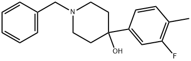 4-(3-Fluoro-4-methylphenyl)-1-(phenylmethyl)-4-piperidinol Struktur