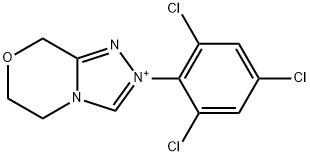 5,6-Dihydro-2-(2,4,6-trichlorophenyl)-8H-1,2,4-triazolo[3,4-c][1,4]oxazinium Structure