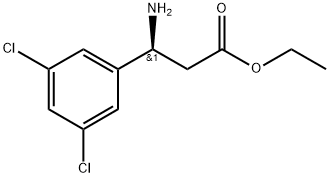 Benzenepropanoic acid, β-amino-3,5-dichloro-, ethyl ester, (βS)- Structure
