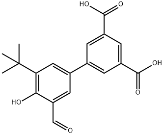 3'-(tert-butyl)-5'-formyl-4'-hydroxy-[1,1'-biphenyl]-3,5-dicarboxylic acid Structure