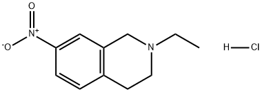 Isoquinoline, 2-ethyl-1,2,3,4-tetrahydro-7-nitro-, hydrochloride (1:1) Structure