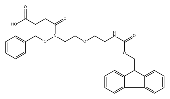 10-(benzyloxy)-1-(9H-fluoren-9-yl)-3,11-dioxo-2,7-dioxa-4,10-diazatetradecan-14-oic acid Structure