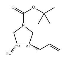 (3S,4S)-3-烯丙基-4-羟基吡咯烷-1-羧酸叔丁酯, 2165370-65-8, 结构式