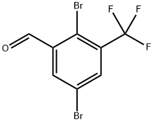 2,5-dibromo-3-(trifluoromethyl)benzaldehyde Structure