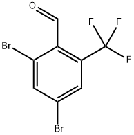 2,4-dibromo-6-(trifluoromethyl)benzaldehyde Struktur