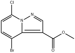 4-溴-7-氯吡唑并[1,5-A]吡啶-3-羧酸甲酯 结构式