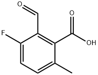 3-Fluoro-2-formyl-6-methylbenzoic acid 化学構造式